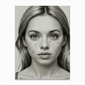 Girl With Dots On Her Face Canvas Print