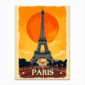 Paris Eiffel Tower vintage art Canvas Print