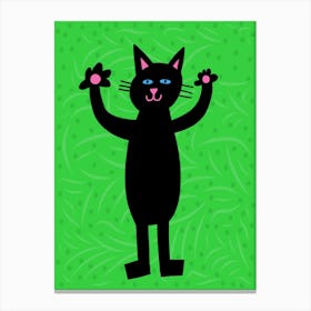Kids Art Black Cat 3 Canvas Print