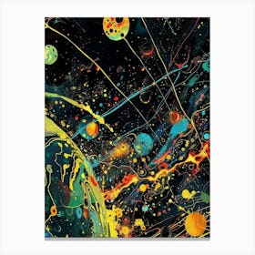 Space Painting Style Abstract Canvas Print