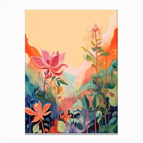 Boho Wildflower Painting Wild Columbine 1 Canvas Print