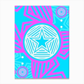 Geometric Glyph Abstract in White and Bubblegum Pink and Candy Blue n.0095 Canvas Print