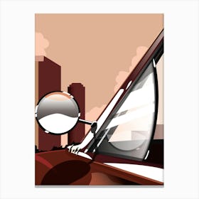 Classic Car With A Mirror Canvas Print