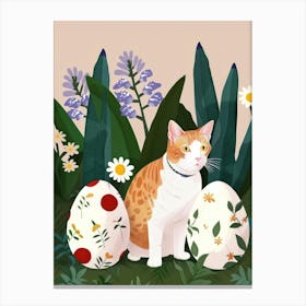 Cat And Easter Eggs 4 Canvas Print