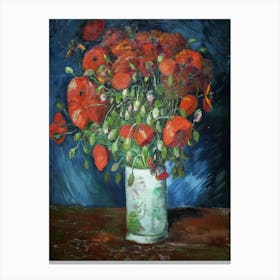 Poppies In A Vase Canvas Print