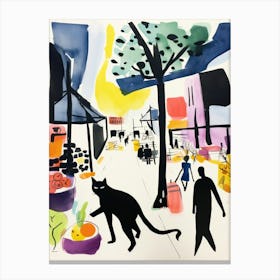 The Food Market In Brooklyn 2 Illustration Canvas Print