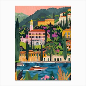 Lake Como Illustration Canvas Print