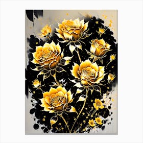 Gold Roses 4 Canvas Print
