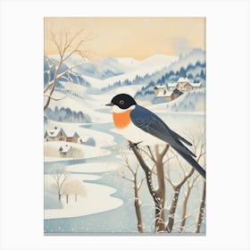Winter Bird Painting Barn Swallow 2 Canvas Print