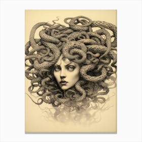Medusa Pencil Style Illustration Canvas Print