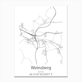 Weinsberg,Germany Minimalist Map Canvas Print