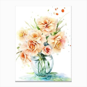 Watercolor Flower Vase 6 Canvas Print