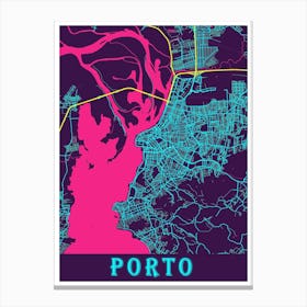 Porto Map Poster 1 Canvas Print