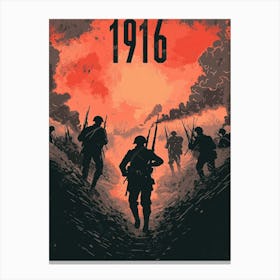 Aihrgdesign A Vintage Poster Depicting A Dramatic World War I D4960d1f 3fb7 4ac9 Acdd 9cf6de8df428 0 Canvas Print