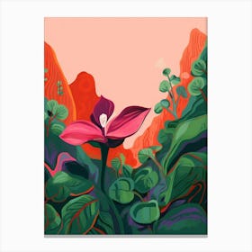 Boho Wildflower Painting Prairie Trillium 2 Canvas Print