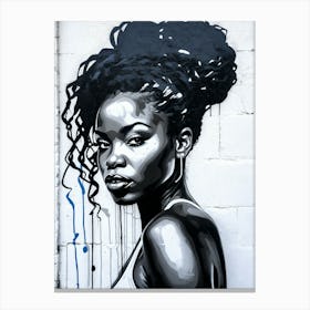 Graffiti Mural Of Beautiful Black Woman 119 Canvas Print