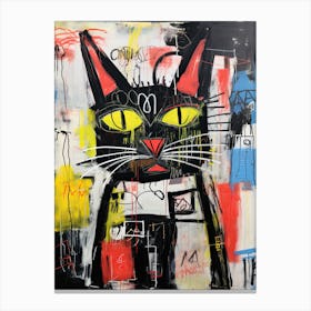 The Cat and the Canvas: Neo-expressionism Canvas Print