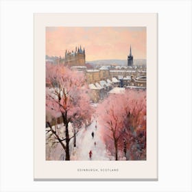 Dreamy Winter Painting Poster Edinburgh Scotland 4 Canvas Print
