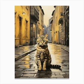 Cat On The Street 2 Canvas Print