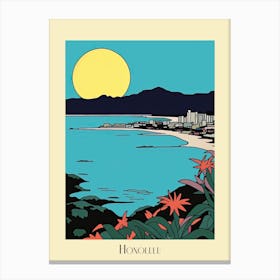 Poster Of Minimal Design Style Of Honolulu Hawaii, Usa 4 Canvas Print