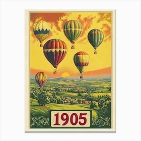 Aihrgdesign A Vintage Poster Of A 1905 Hot Air Balloon Festiv 369409f6 8102 4045 9b45 2fd36ef70674 0 Canvas Print