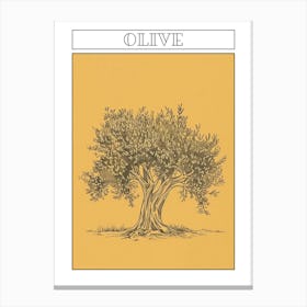 Olive Tree Minimalistic Drawing 1 Poster Canvas Print