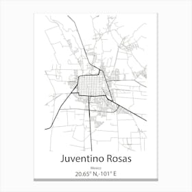 Juventino Rosas,Mexico Minimalist Map Leinwandbild