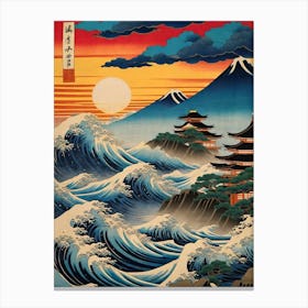 Traditional Japanese Seascape Canvas Print