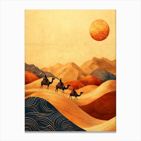 Camels In The Desert 1 Canvas Print