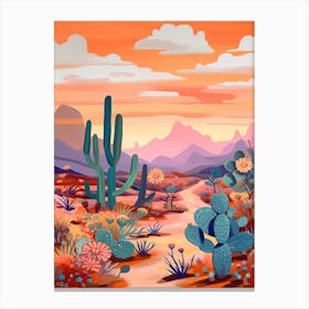 Colourful Desert Illustration 4 Canvas Print