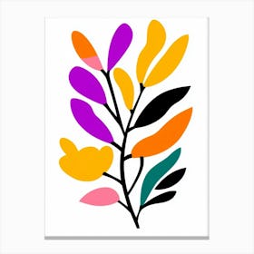 Colorful Leaves On A Branch Canvas Print