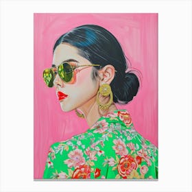 Asian Woman In Sunglasses 1 Canvas Print