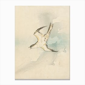 Japanese Ukiyo-E Bird In Flight Canvas Print