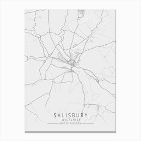 Salisbury Uk Map Canvas Print