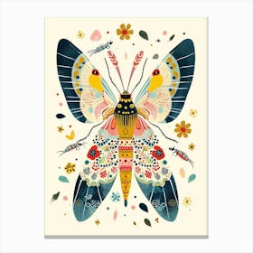 Colourful Insect Illustration Lacewing 1 Canvas Print