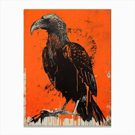 Vulture, Woodblock Animal Drawing 3 Canvas Print