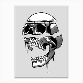 Falling apart skull Canvas Print