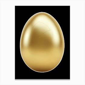 A Single Golden Egg, Isolated On A Black Background 1 Canvas Print