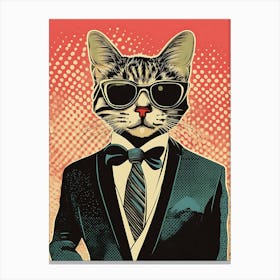 Super Cool Cat Illustration Pop 14 Canvas Print