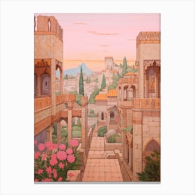 Byblos Lebanon 1 Vintage Pink Travel Illustration Canvas Print