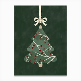 Green Christmas Tree Ornament Canvas Print