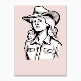 Cowgirl Portrait Pink 2 Canvas Print