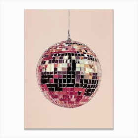 Trendy Pink Disco Ball Canvas Print