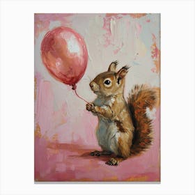 Cute Squirrel 3 With Balloon Canvas Print