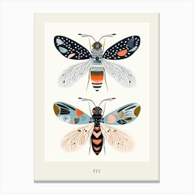 Colourful Insect Illustration Fly 11 Poster Canvas Print