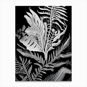 Cinnamon Fern 1 Linocut Canvas Print