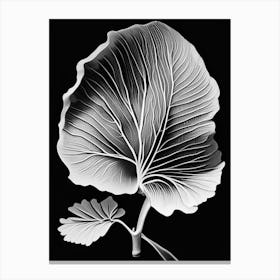Ginkgo Leaf Linocut 1 Canvas Print