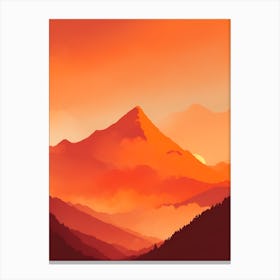 Misty Mountains Vertical Composition In Orange Tone 366 Canvas Print