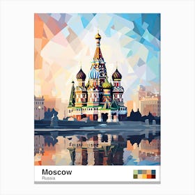 Moscow, Russia, Geometric Illustration 3 Poster Canvas Print