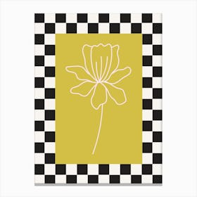 Modern Checkered Flower Poster  9 Canvas Print